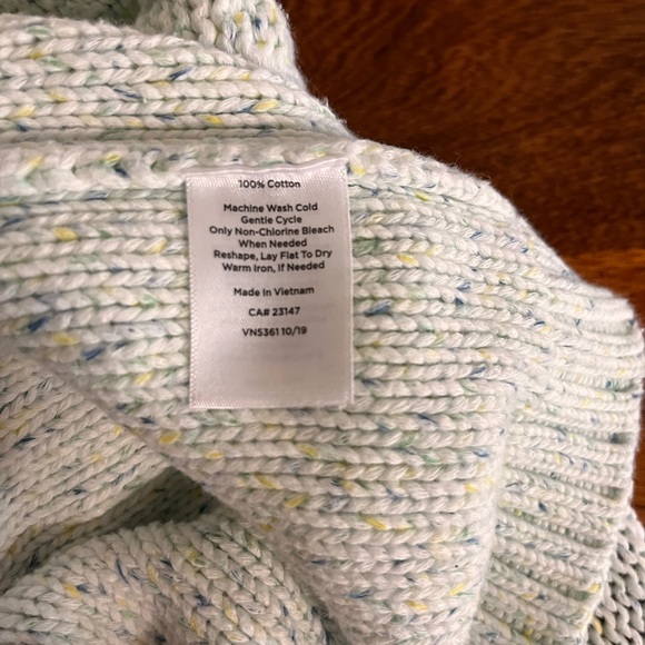 Talbots Ivory Green Knit Crewneck Sweater - Picture 5 of 5